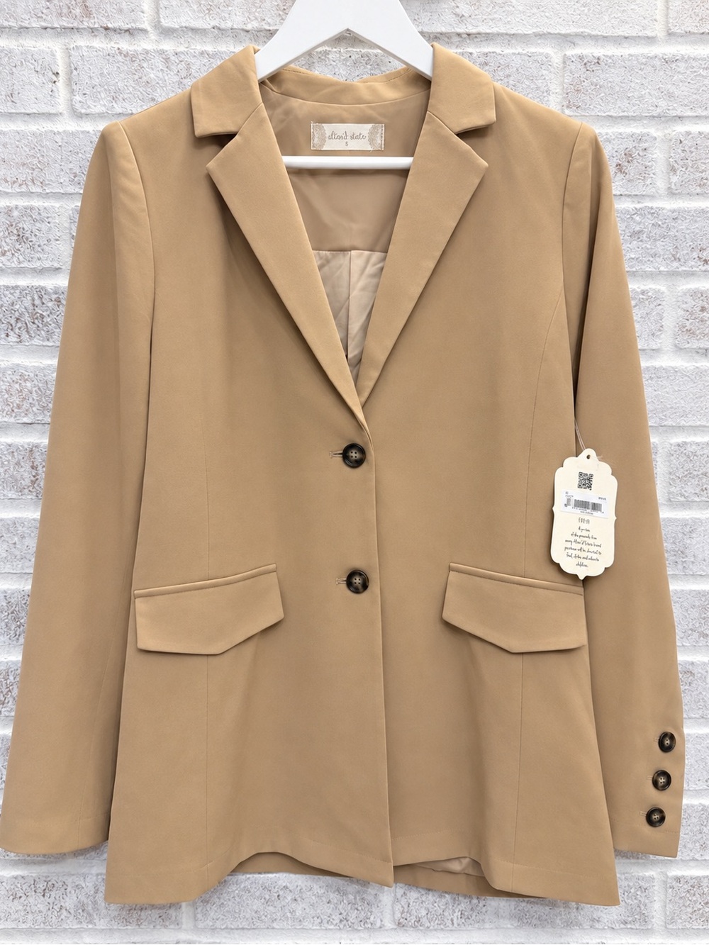 NWT Altar’d State Tailored Women's Blazer Jacket in Camel